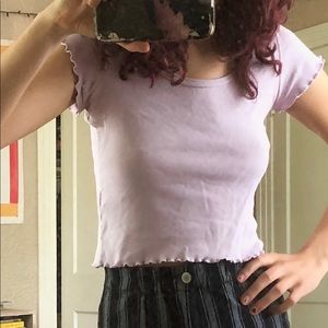 lavender lettuce edge crop top
